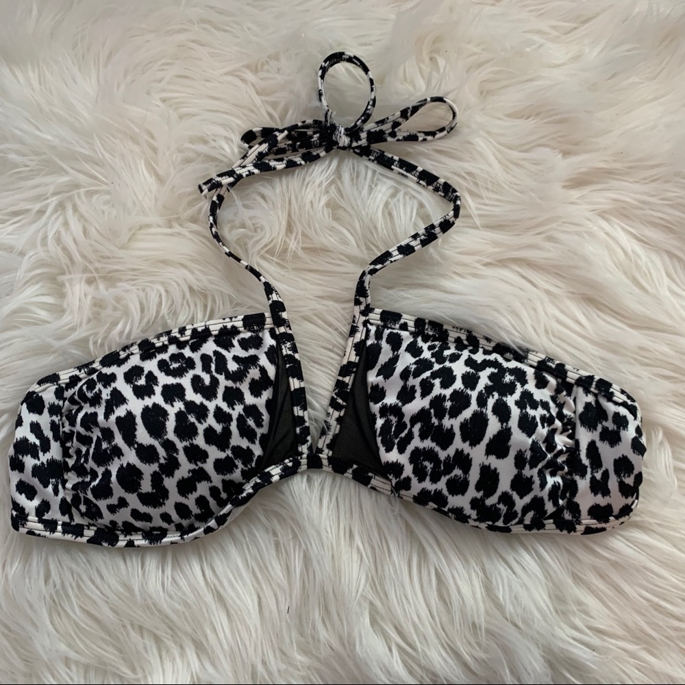 VS leopard print with mesh bathing suit top